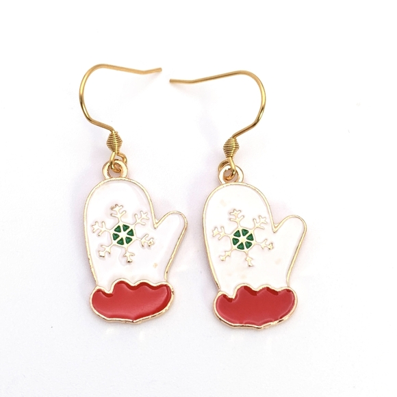 Christmas Winter Gloves Earrings - Picture 3 of 5
